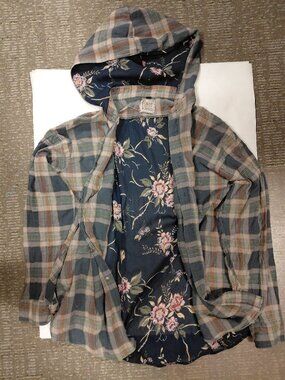 Furst of a Kind Upcycled Patchwork Hoodie | One of a Kind Flannel Floral XXL